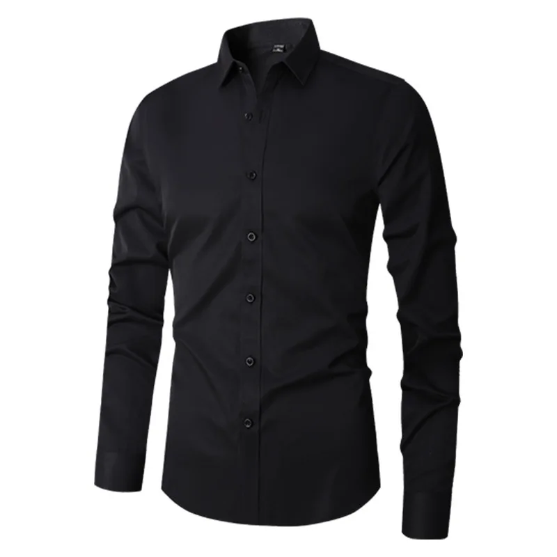 Men's Long Sleeve Regular Fit Casual White Shirts for Men Button-Down Social Shirt USA Size S-XL - Image 4