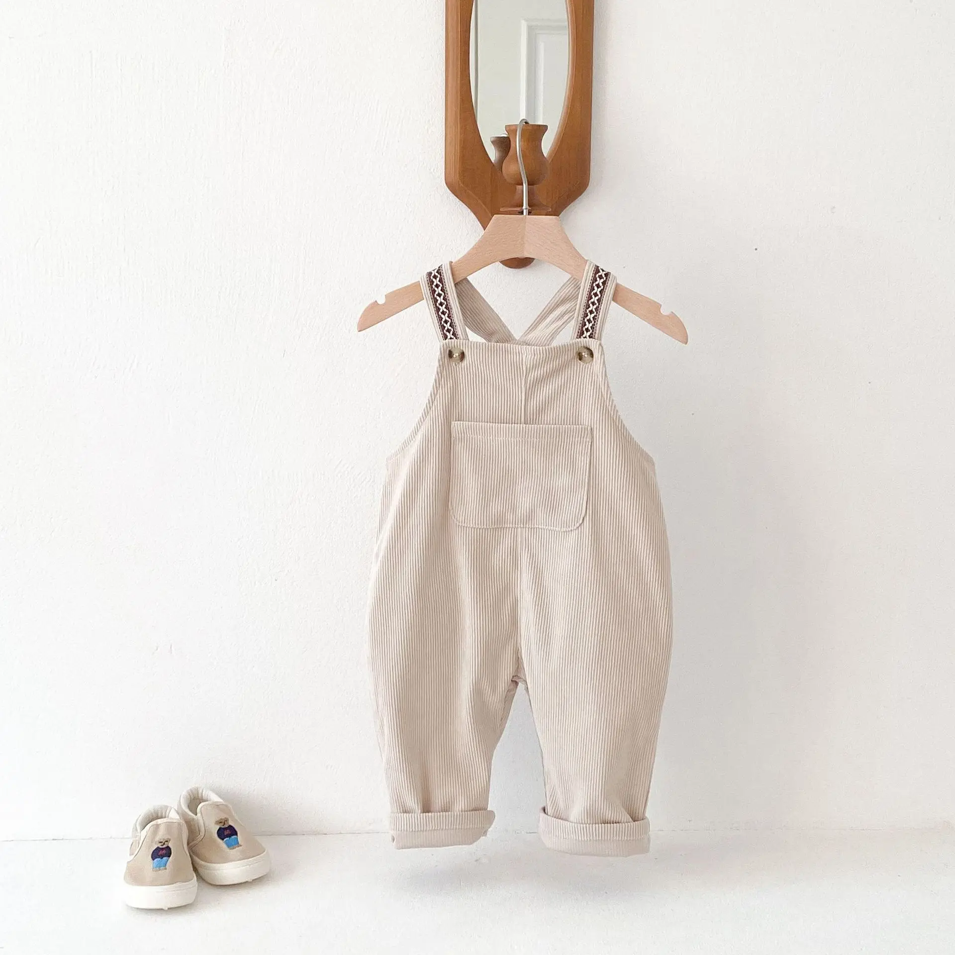 2025 Spring New Children Loose Corduroy Overalls Baby Girls Solid Casual Pants Boys Comfortable Strap Trousers Kids Clothes - Image 5