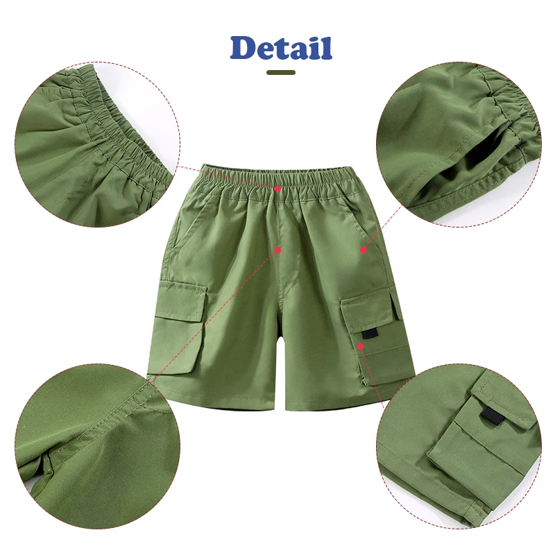 Boys Summer Casual Fashion Cargo Pants Comfortable Breathable Loose Sports Teen Shorts Spring Summer Children Casual Short Pants - Image 2