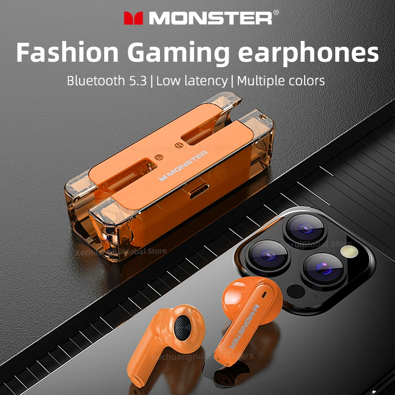 Monster XKT08 Earphone Bluetooth 5.3 Ture Wireless Earbuds Low Latency Noise Reduction Headphones Gaming Sports Headset With Mic - Image 2