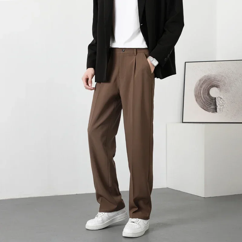 Dress Pants Men Korean Fashion Pleated Pants Chino Pants Men Clothing 2024 Lightweight Cool Trousers - Image 2