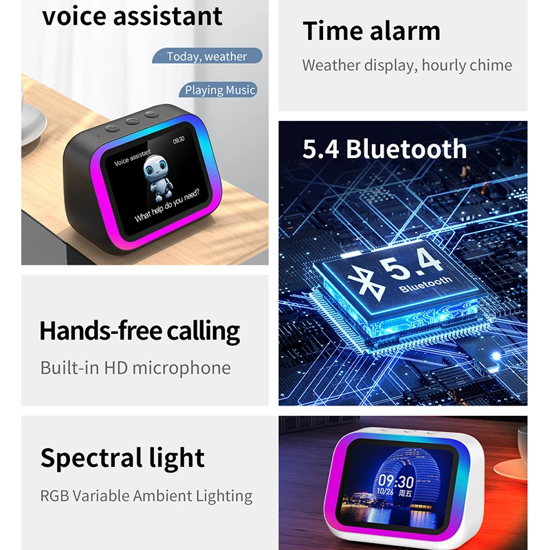 Smart Alarm Clock Bluetooth Speaker Weather Display Night Light Music Stories Player Photo Frame Perfect Gift Bluetooth APP - Image 4