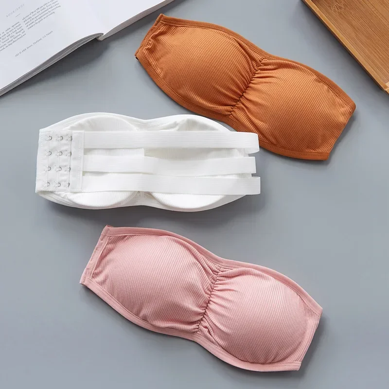 Women's Strapless Bra with Removable Pads Sexy Underwear Tube Top Girls Invisible One-piece Backless Lingerie Cropped Tanks - Image 6