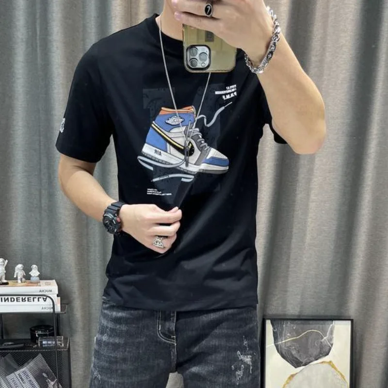 Anime T Shirt for Men Graphic Print Top Drawings Clothing Katoen Mens Tee Shirts Streetwear Watercolor Wholesale Xl Goth Grunge - Image 3