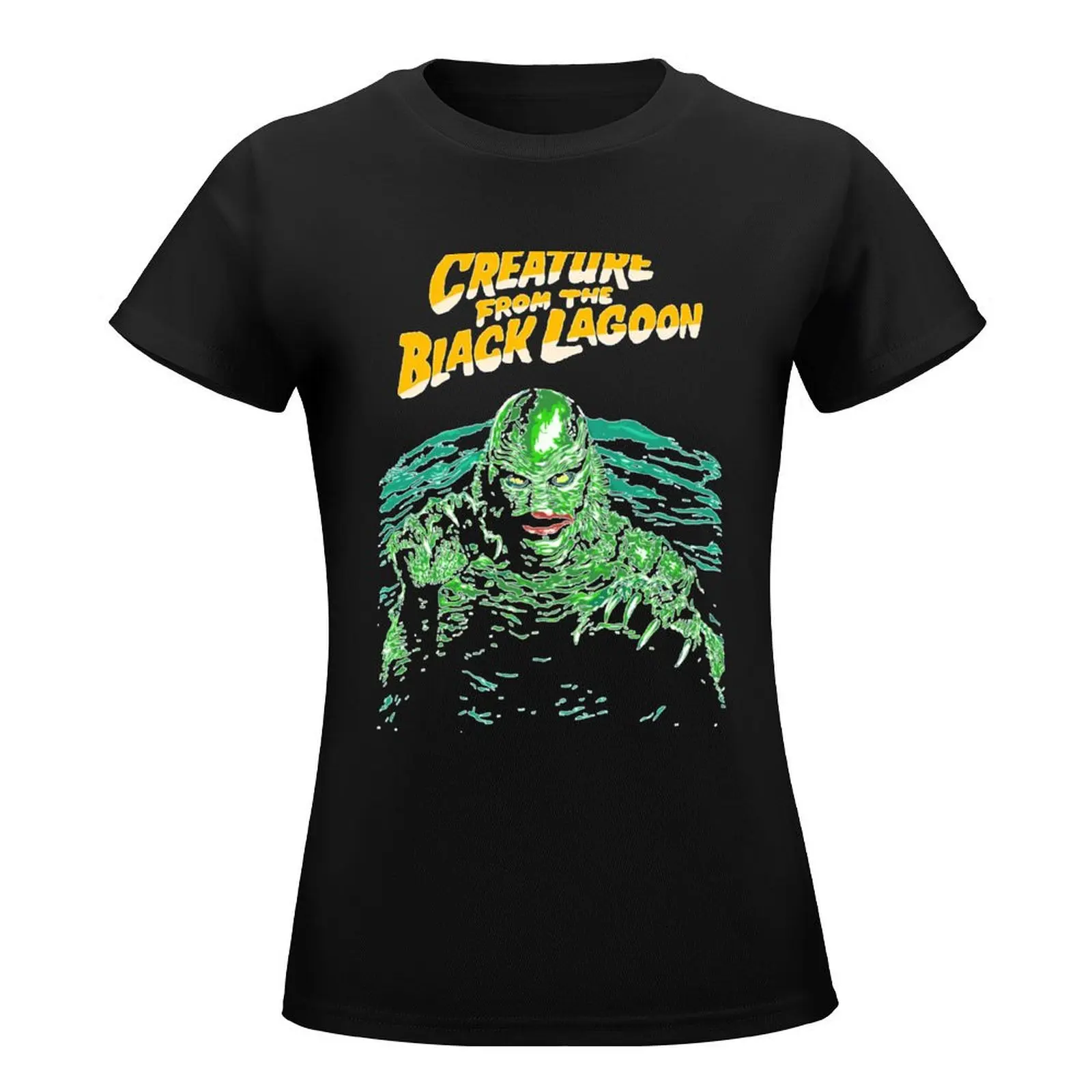 Retro Vintage Creature from the Black Lagoon T-Shirt customs lady clothes workout t shirts for Women - Image 2