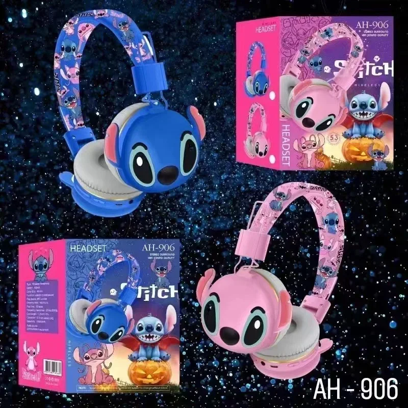 Stitch Disney Bluetooth Headphones AH-906 Wireless Earbuds HIFI Sound Foldable Headsets with Mic Kids Gifts Anime Cartoon - Image 2
