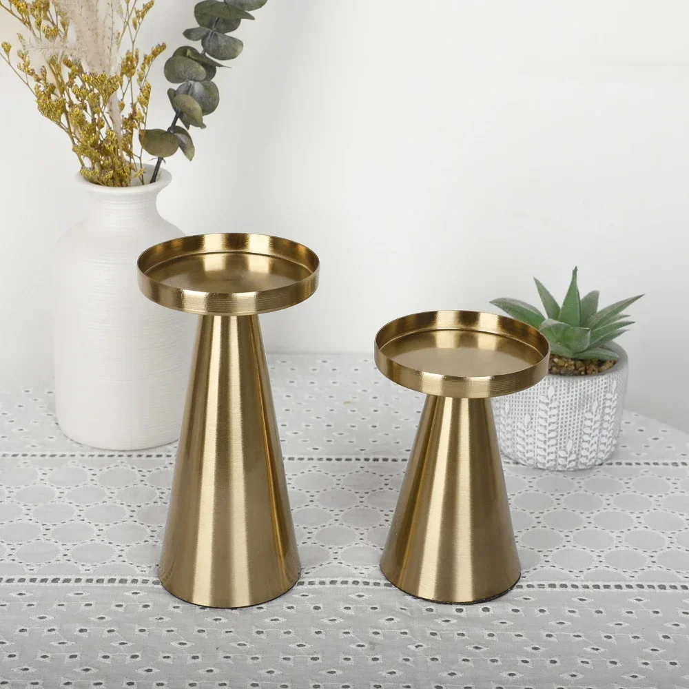 Golden Candle Holder 3-1 Set Candlestick Pillar Candle Container Taper Metal Stand Wedding Decor Luxury Valentine's Day Gifts - Image 3