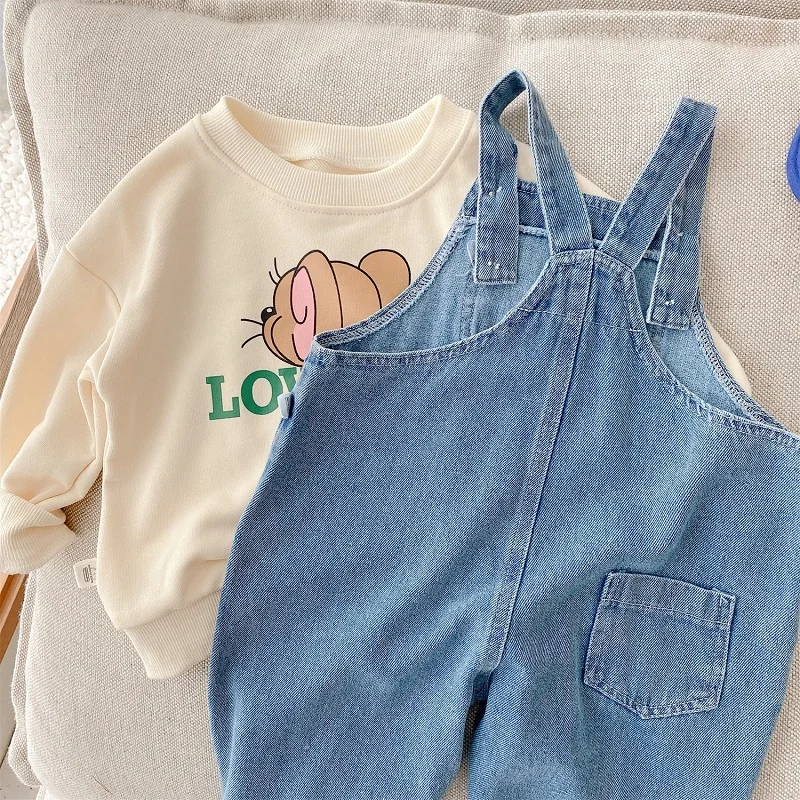 New Autumn Children Denim Jumpsuit 1-7Years Toddler Kid Boy Girl Pocket Loose Suspender Long Pant Jeans Fashion Overalls Clothes - Image 6