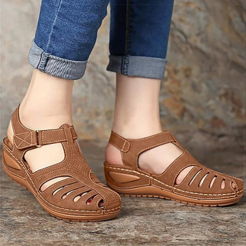 Women's Sandals Classics Summer Shoes For Women Summer Sandals Wedge Heels Sandalias De Mujer With Low Platform Footwear Female - Image 4