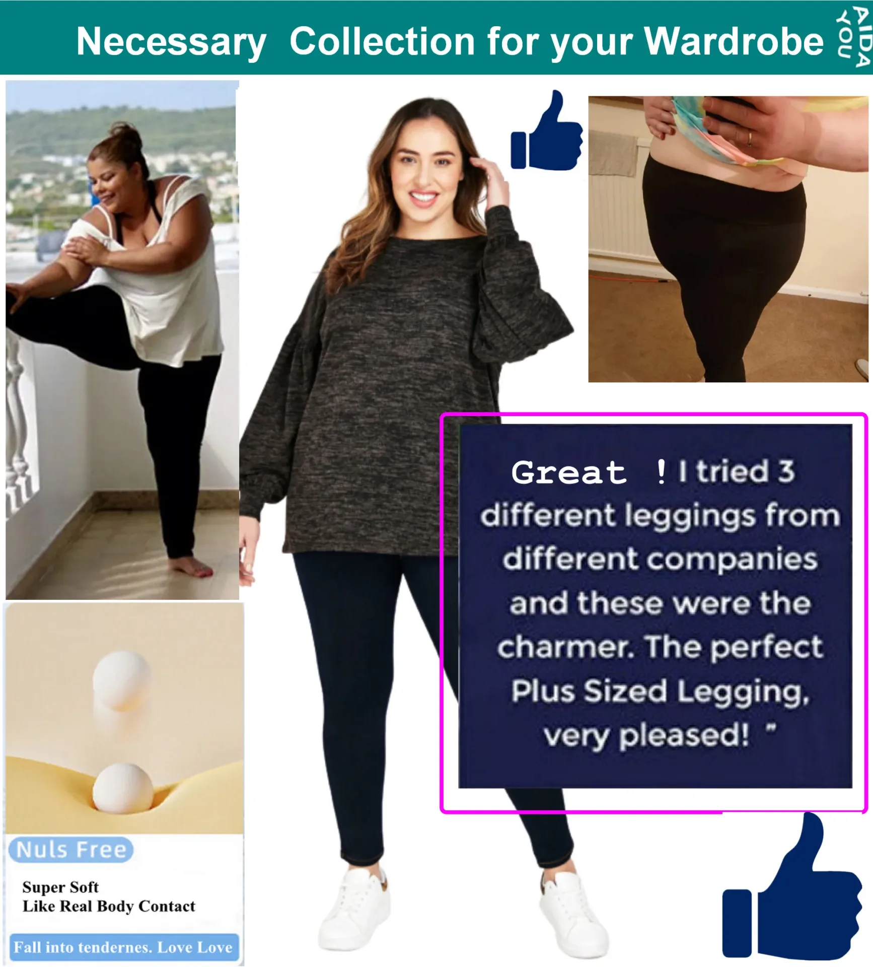 Buttery Soft Plus Size Leggings For Women Super Stretch Wide High Waist Rib Tummy Control Jegging Stirrup & Ankle - Image 4