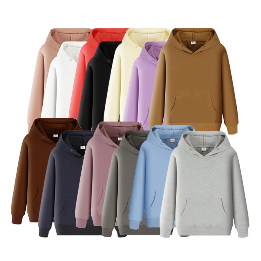 Autumn Winter Oversized Cotton Hoodie Men Unisex Super Soft Blank Streetwear Pocket Hooded Sweatshirt - Image 6