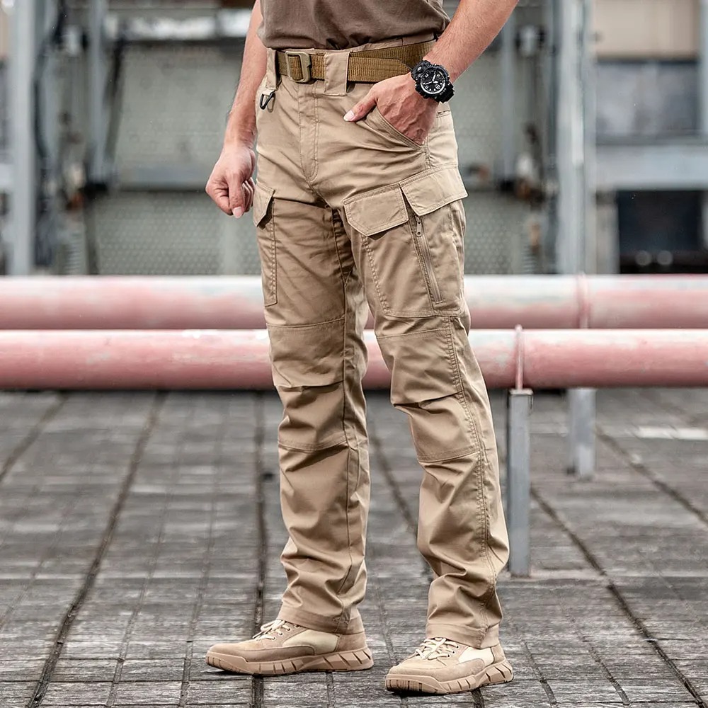 Men Tactical Cargo Pants Military SWAT Multi Pocket Elastic Jogger Trousers - Image 2