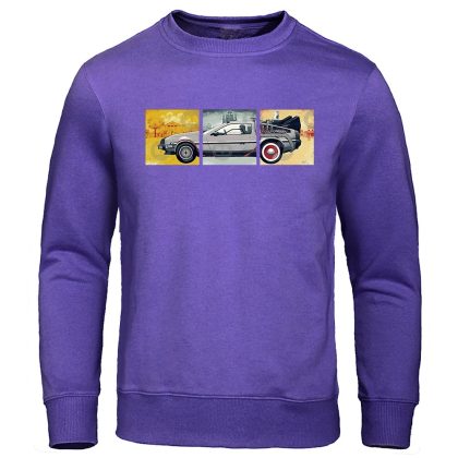 Back to the Future Men’s Hoodie Science Fiction Movie Print Loose Fit Fleece Casual Sweatshirt