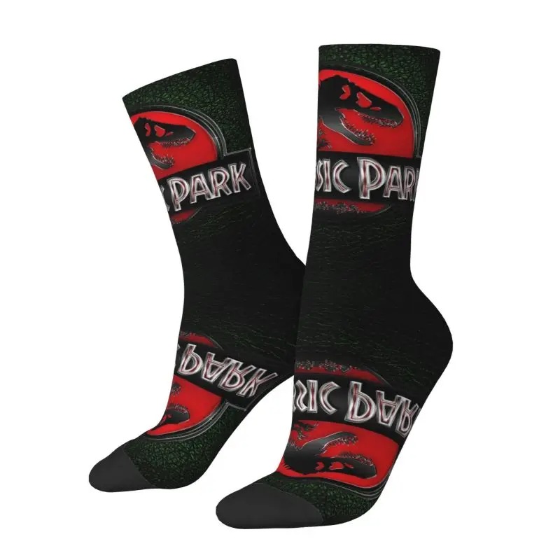 Jurassic Park Men Women Crew Socks Unisex Fun 3D Printed Dinosaur World Dress Socks - Image 6