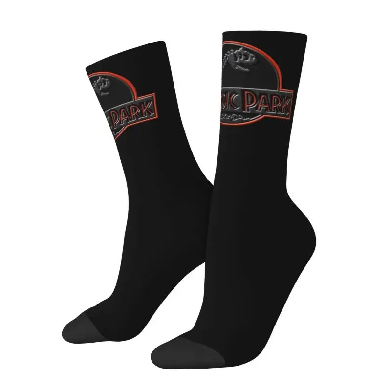 Jurassic Park Men Women Crew Socks Unisex Fun 3D Printed Dinosaur World Dress Socks - Image 4