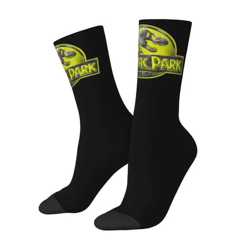 Jurassic Park Men Women Crew Socks Unisex Fun 3D Printed Dinosaur World Dress Socks - Image 5