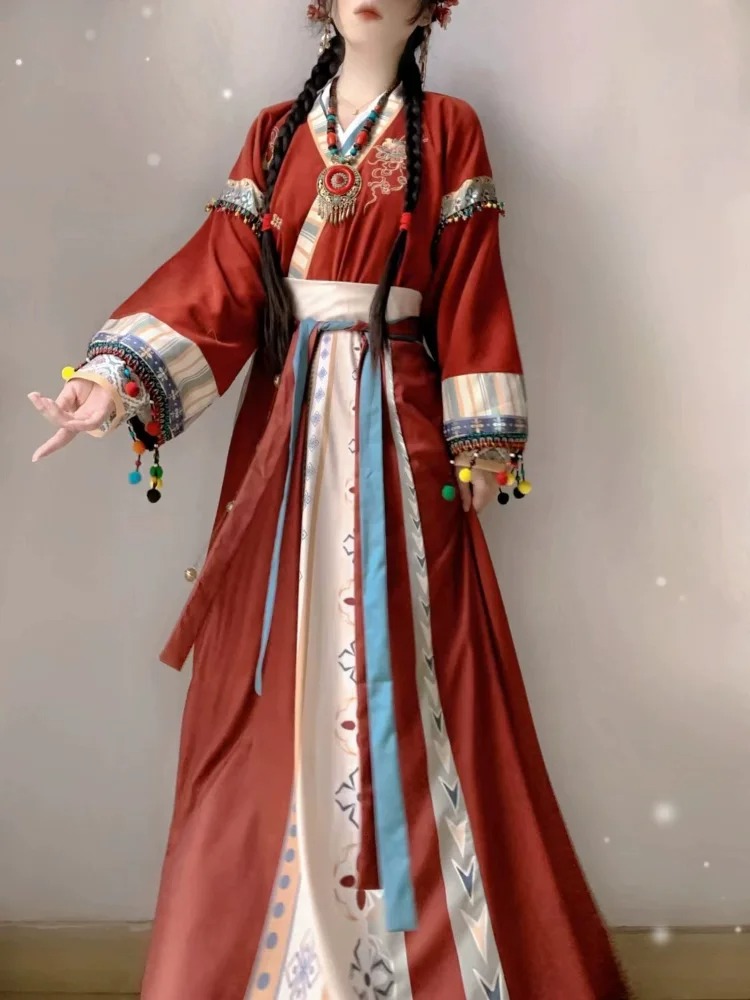 Modern Hanfu Improved Chinese Traditional Dress Fairy Red Hanfu Women Robe Cosplay Costume - Image 6