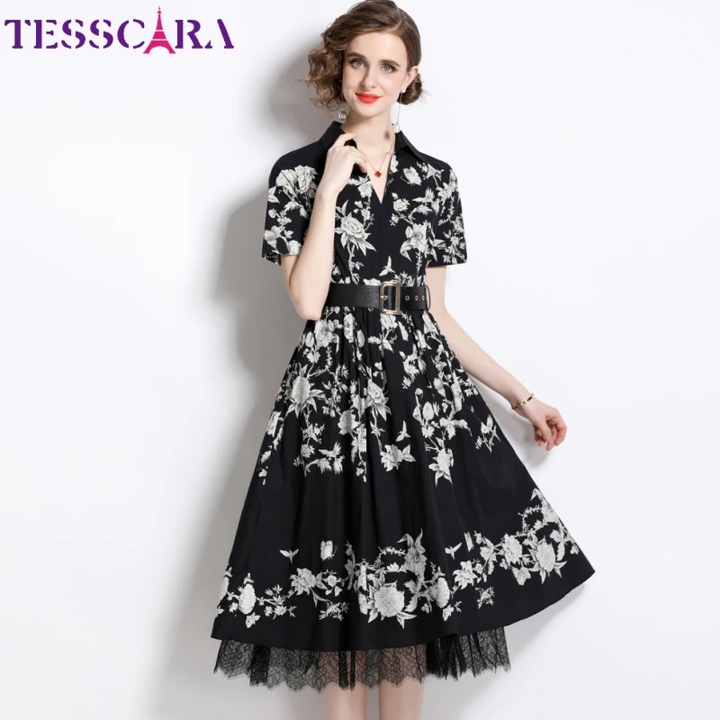 TESSCARA Women’s Vintage Lace A-Line Party Dress – Elegant Summer Cocktail Gown - Image 4