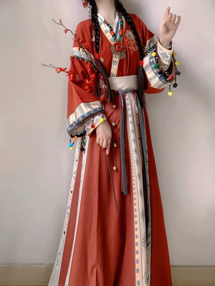 Modern Hanfu Improved Chinese Traditional Dress Fairy Red Hanfu Women Robe Cosplay Costume - Image 4
