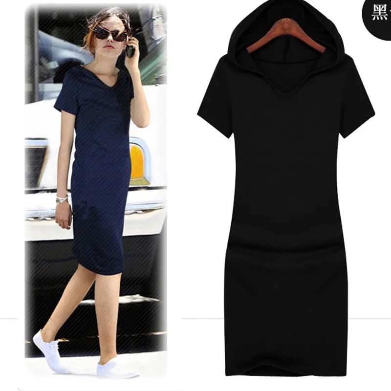 2025 New Fashion Women’s Casual Hooded Knee-Length Dress | Plus Size XS–10XL Summer Cotton Dress - Image 6