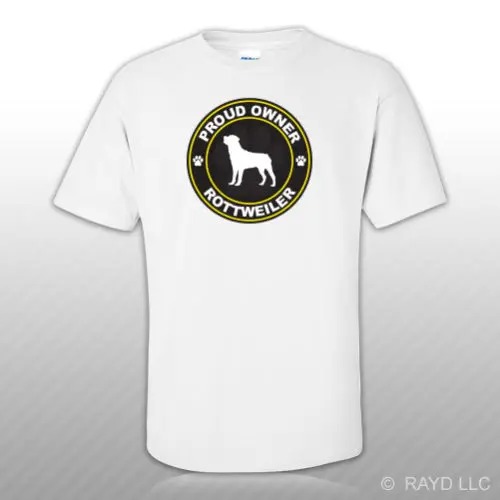 Print T-Shirt Fashion Proud Owner Rottweiler T-Shirt | Dog Lover Canine Pet Mens Cotton Tee - Image 3