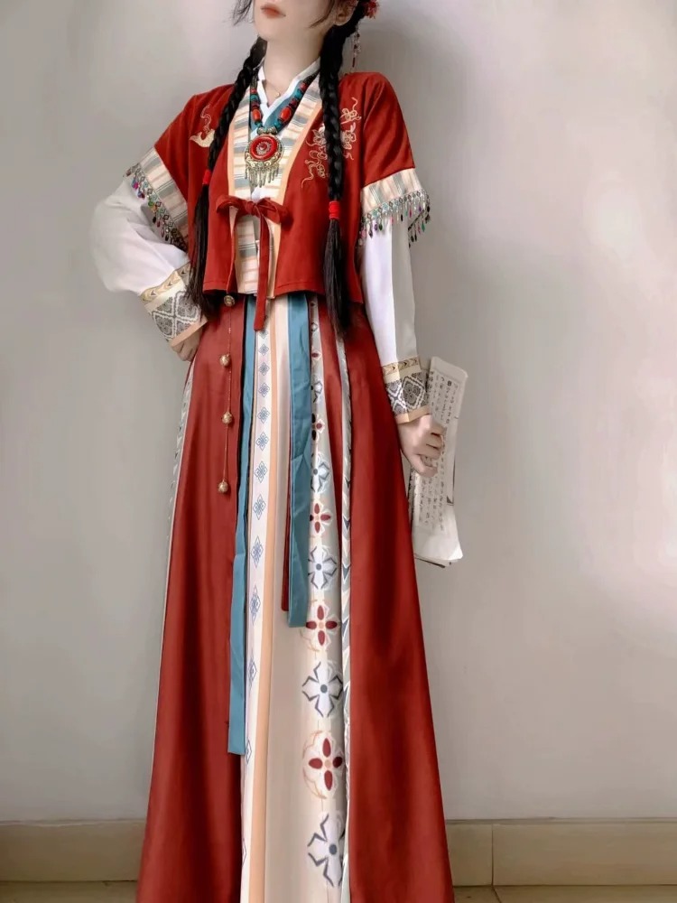 Modern Hanfu Improved Chinese Traditional Dress Fairy Red Hanfu Women Robe Cosplay Costume - Image 5