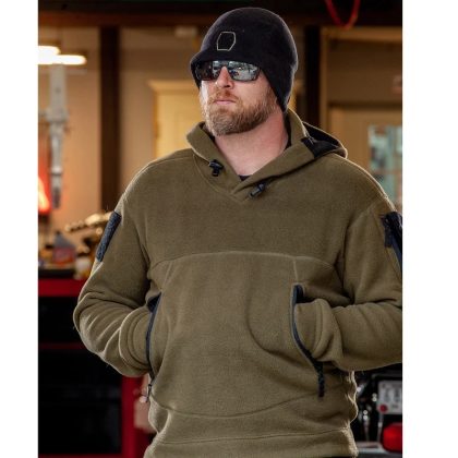 Men’s Windproof Fleece Tactical Jacket – Stand Collar Slim Fit Outdoor Autumn Winter Coat