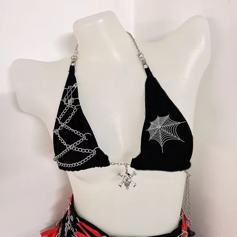 y2k accessories crop top y2k tops y2k fashion gothic bustier top y2k t shirt fairy grunge halter topy2k clothes y2k crop top - Image 2