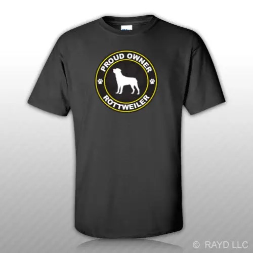 Print T-Shirt Fashion Proud Owner Rottweiler T-Shirt | Dog Lover Canine Pet Mens Cotton Tee - Image 4
