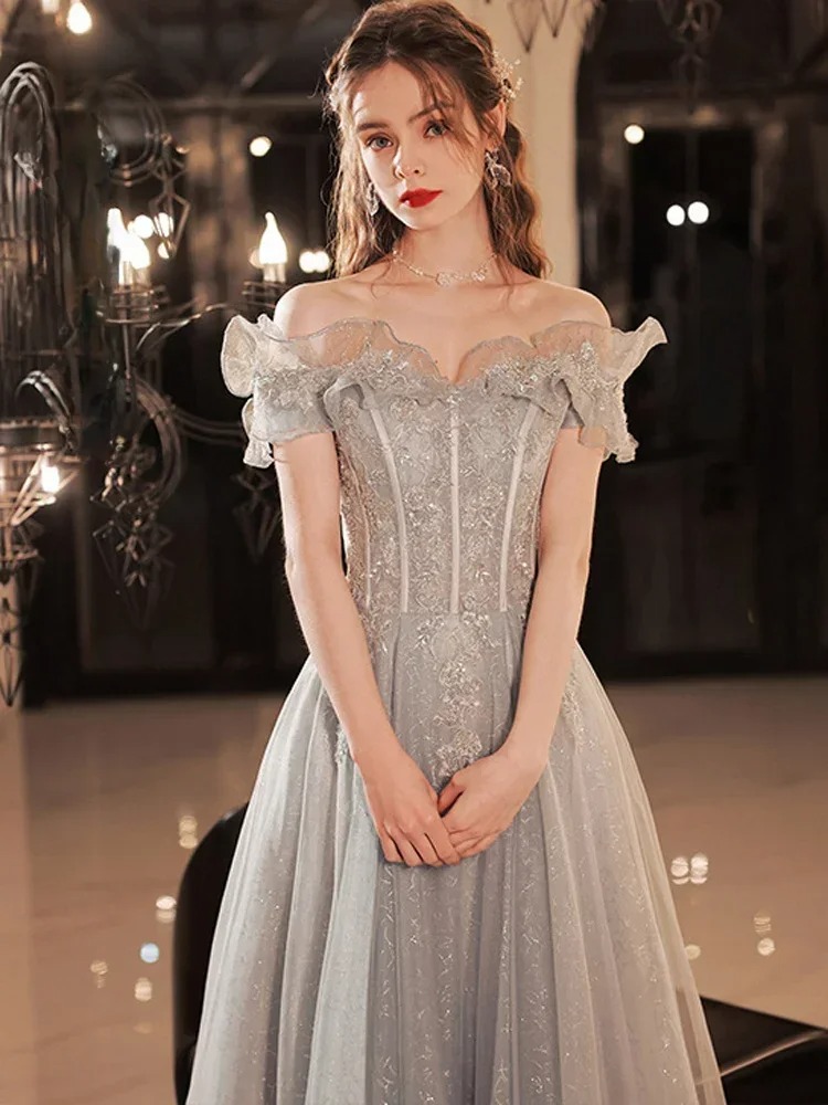 Customized Slim A-Line Evening Gown | Sequin Bandage Strapless Off-Shoulder Backless Floor-Length Party Dress - Image 4