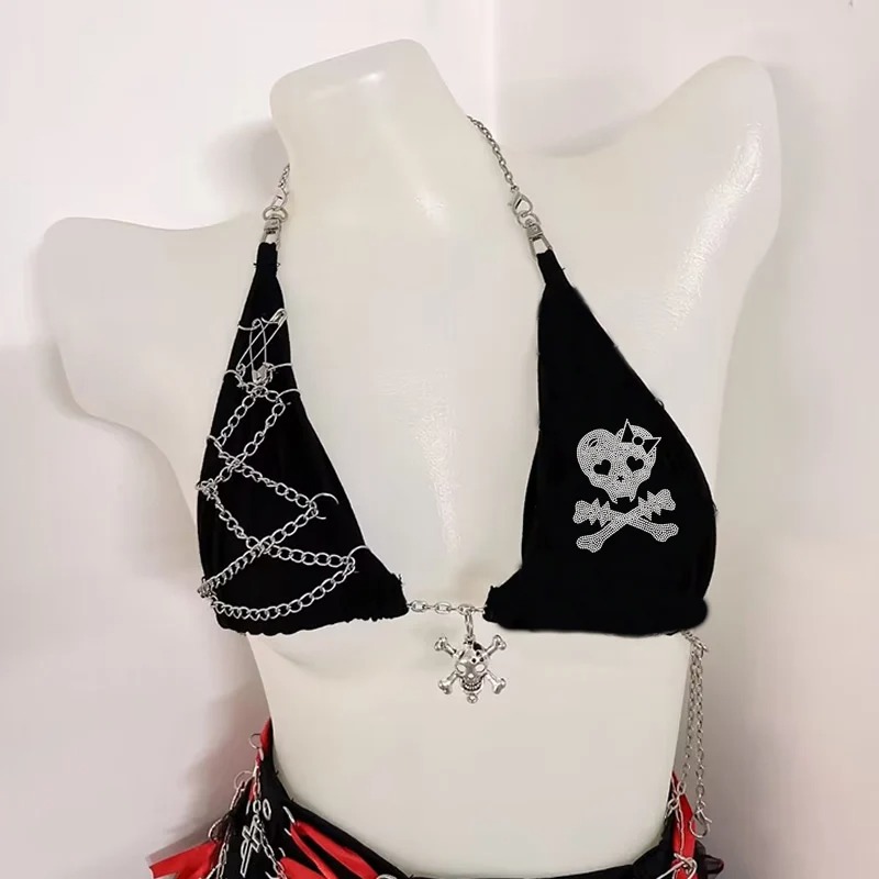 y2k accessories crop top y2k tops y2k fashion gothic bustier top y2k t shirt fairy grunge halter topy2k clothes y2k crop top - Image 3