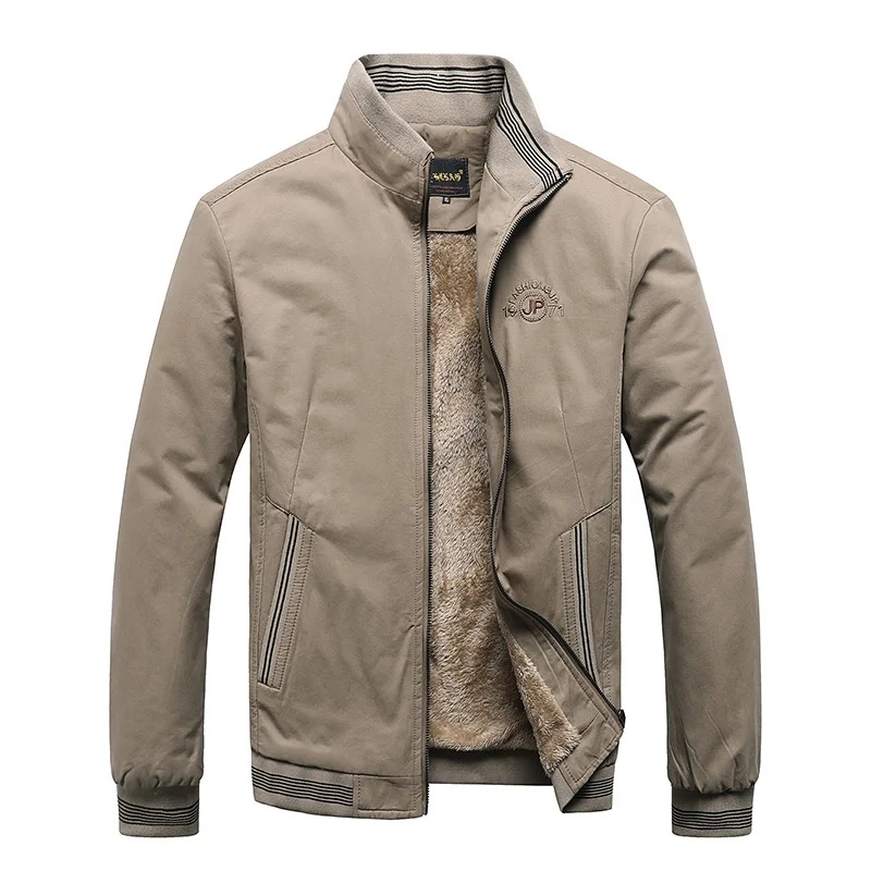 Men’s Autumn Winter Cotton Jacket – Vintage Casual Fleece-Lined Warm Coat - Image 4