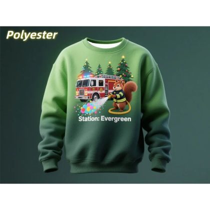 Christmas Animal Pattern Men’s Sweatshirt 3D Printed Gradient Pullover Loose Fit Long Sleeve O-Neck Hoodie
