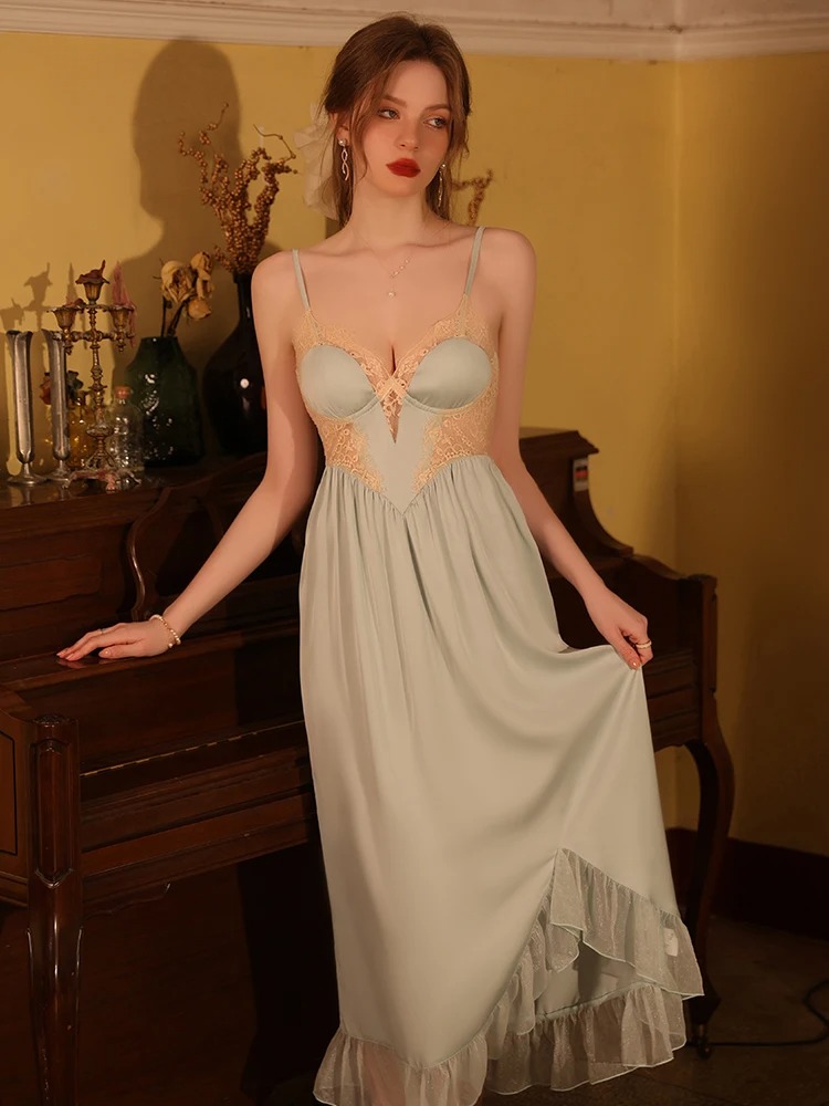 Lace Lingerie Nightdress Women Sheer Sleepwear Suspender Dress - Image 2