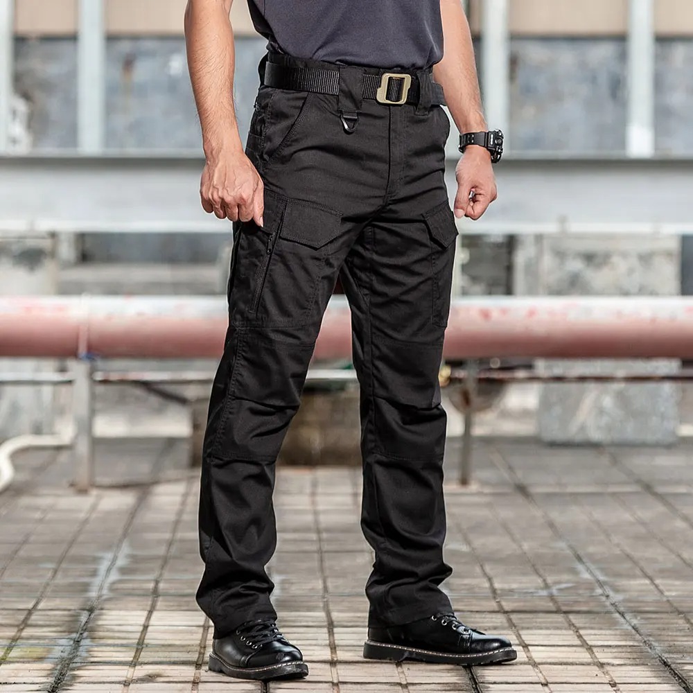 Men Tactical Cargo Pants Military SWAT Multi Pocket Elastic Jogger Trousers - Image 5